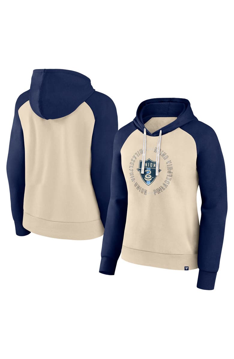 FANATICS Women's Fanatics Branded Cream/Navy Philadelphia Union Instep Pullover Hoodie, Alternate, color, 