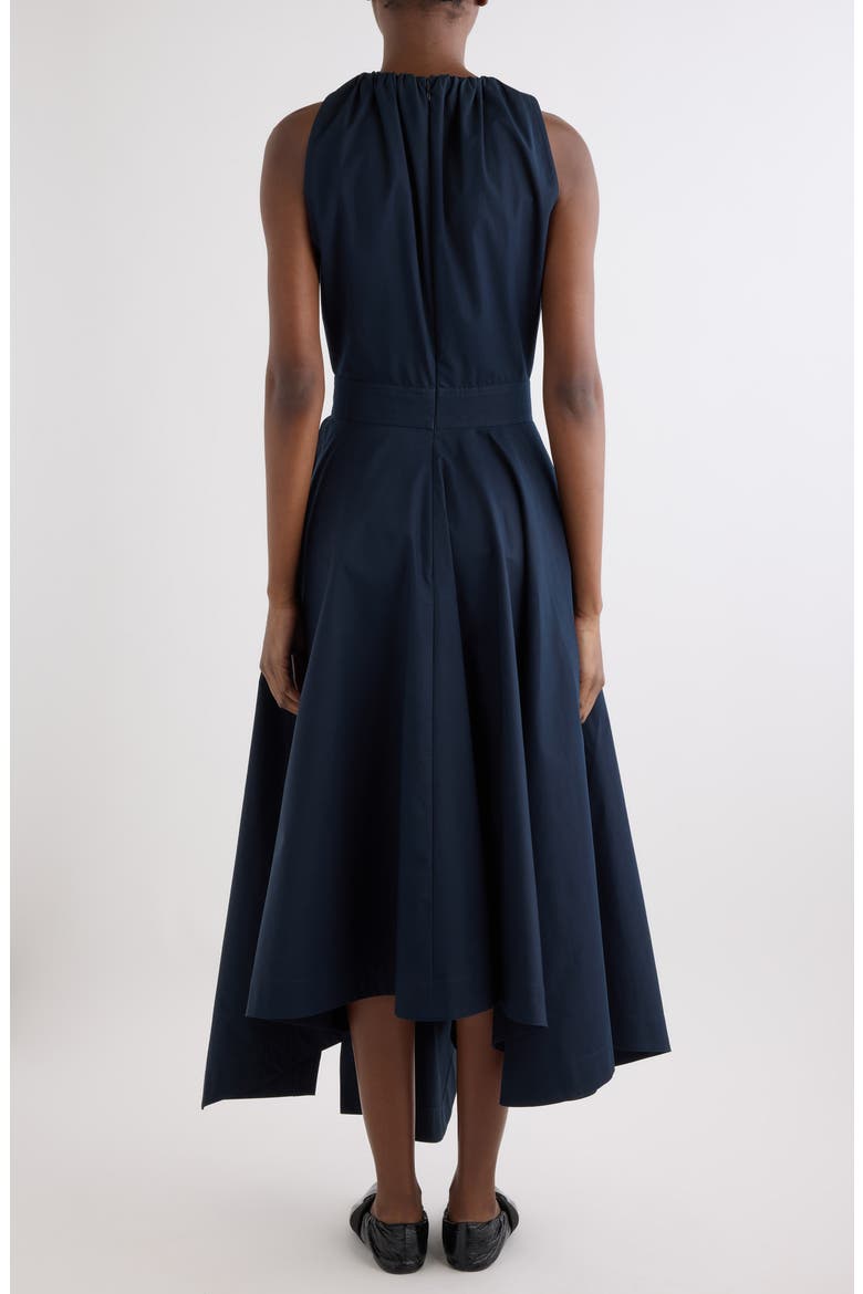 Asymmetric Long Dress with Bow, Alternate, color, DARK BLUE