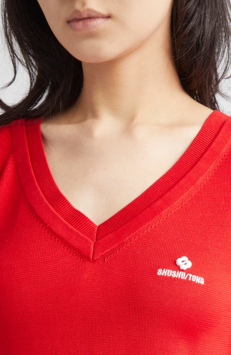 Shushu/Tong Logo Stitch Silk Sweater, Alternate, color, 