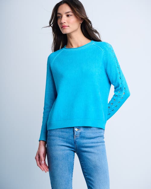 Lisa Todd Neon Lights Cotton Sweater In Blue