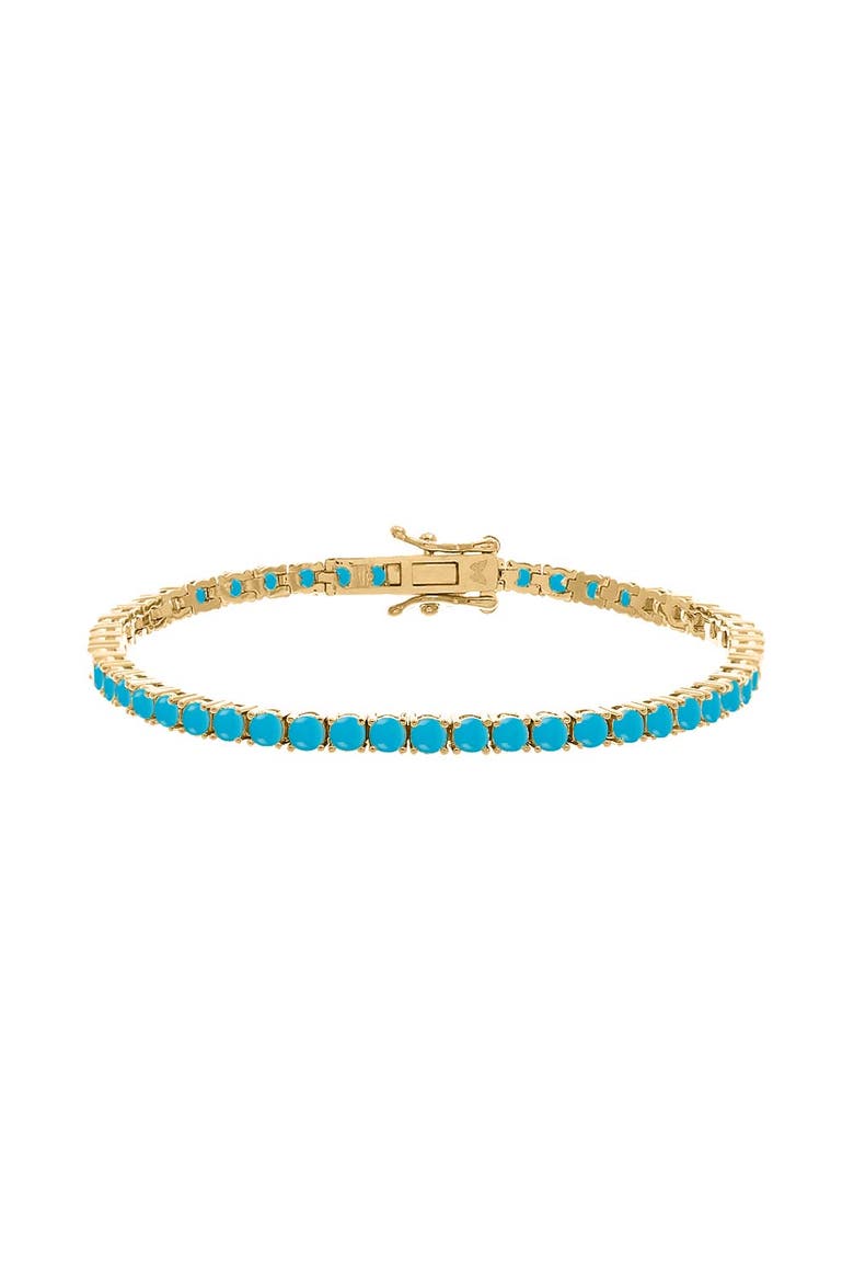 Colored Classic Tennis Bracelet, Main, color, Turquoise - 7 Inch / 3 MM