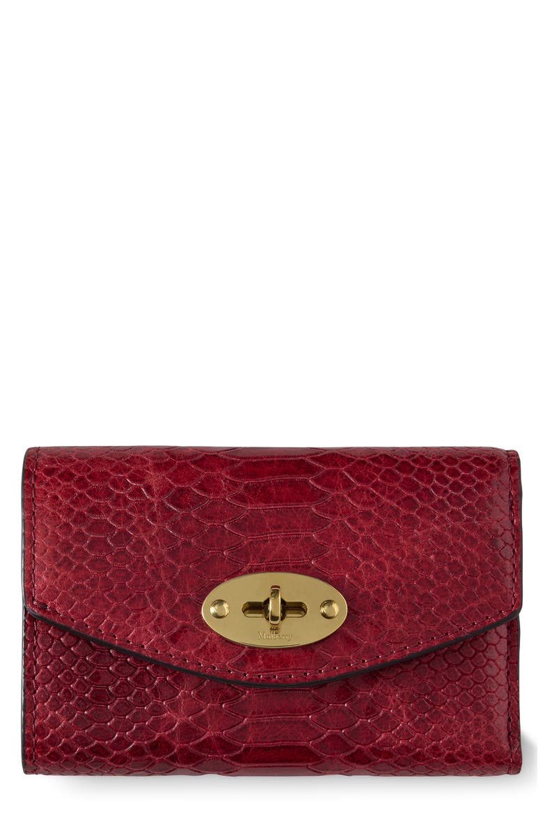 Darley Folded Embossed Leather Wallet, Main, color, APPLE RED
