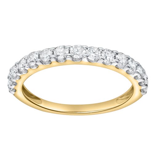 Luvmyjewelry Aimee 14k Gold Round Diamond Studded Half Eternity Band Ring