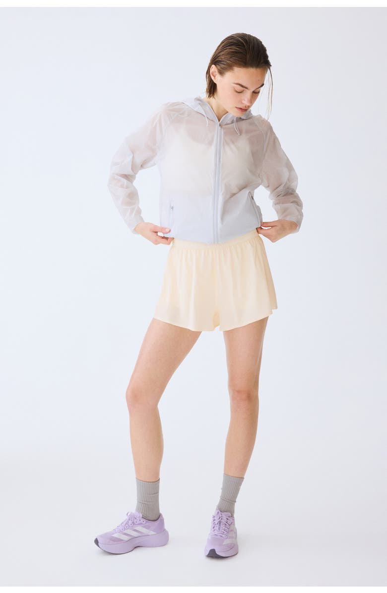 H&M Double-layered sports shorts, Alternate, color, Butter Yellow