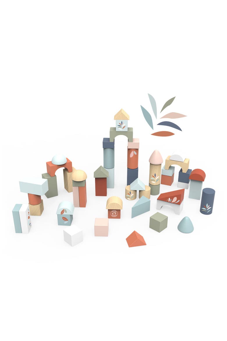 50-Piece Wooden Block Set, Main, color, MULTI COLOR