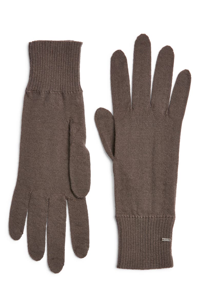 Saint Laurent Cashmere Gloves, Main, color, Marron