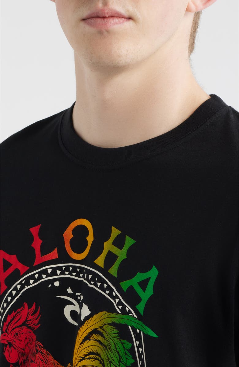 Rip Curl Aloha Hawaii Roster Cotton Graphic T-Shirt, Alternate, color, Black