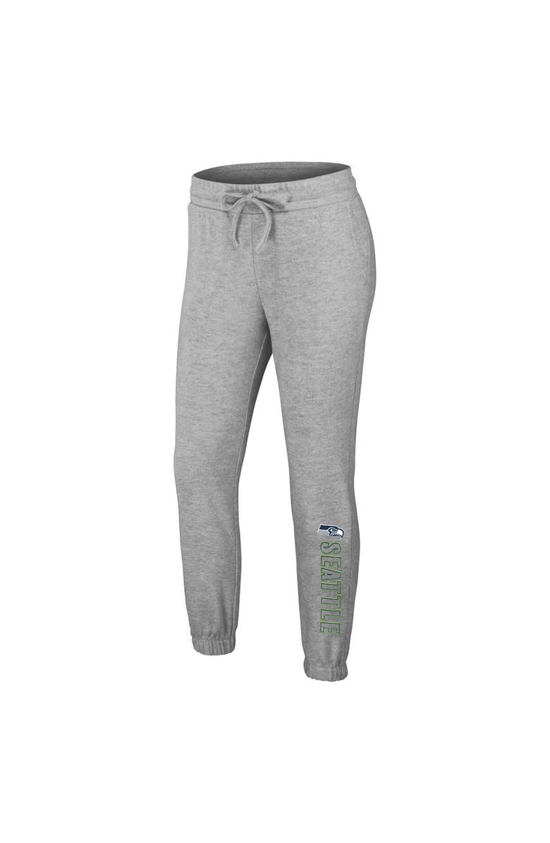 WEAR by Erin Andrews Women's WEAR by Erin Andrews Heather Gray Seattle Seahawks Knit Long Sleeve Tri-Blend T-Shirt & Pants Sleep Set, Alternate, color, Heather Gray