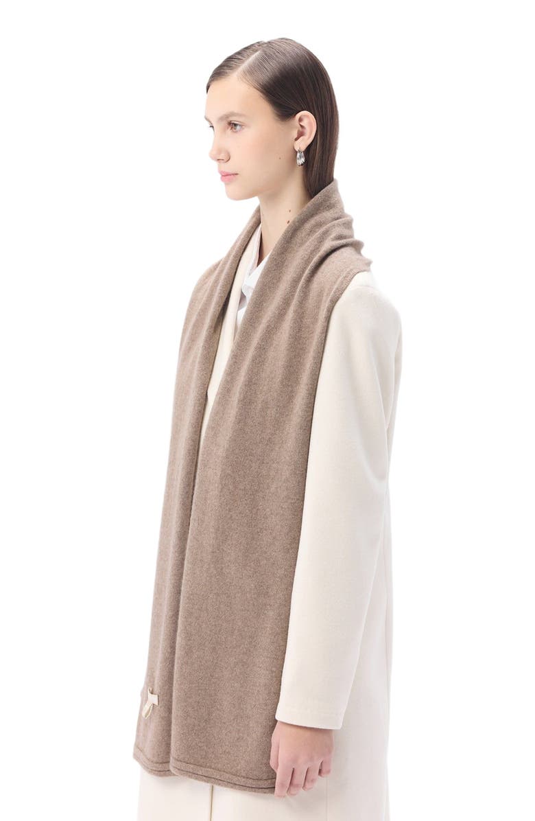 GOBI Mongolian Cashmere Cashmere Jersey Knit scarf, Alternate, color, Taupe
