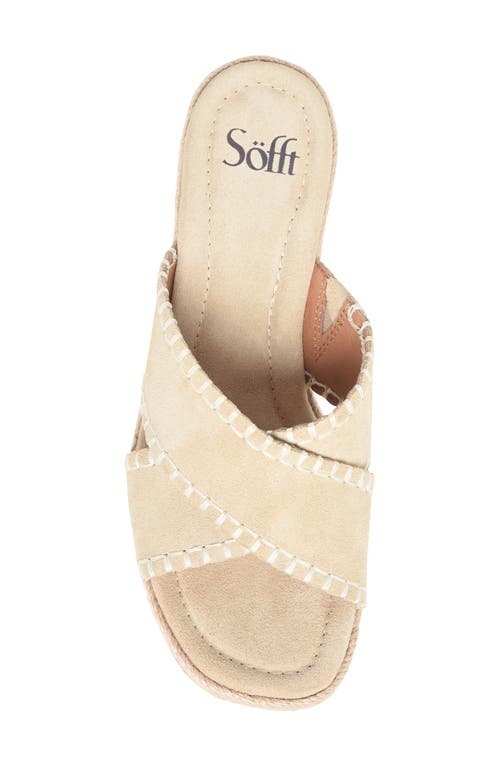 Söfft Indie Espadrille Platform Wedge Slide Sandal In Lenox Tan