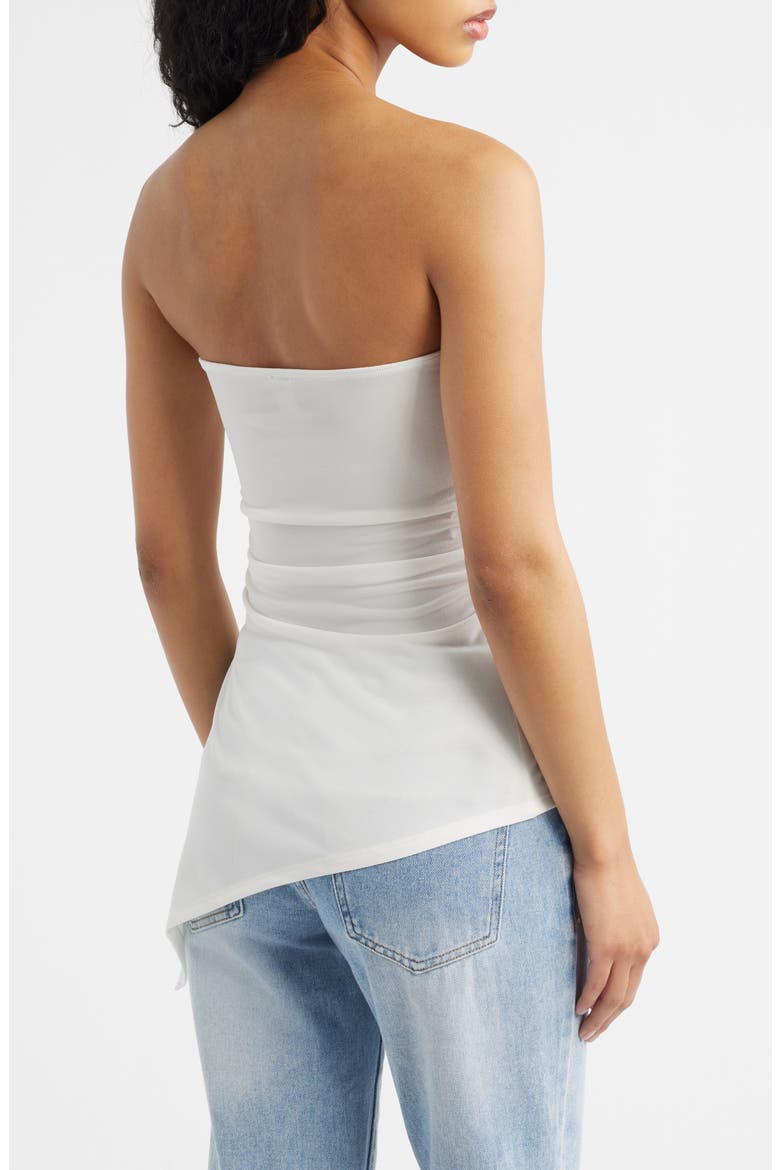 Ines Asymmetric Hem Bandeau Top, Alternate, color, WHITE