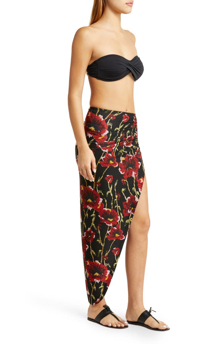 Norma Kamali Side Drape Maxi Skirt, Alternate, color,