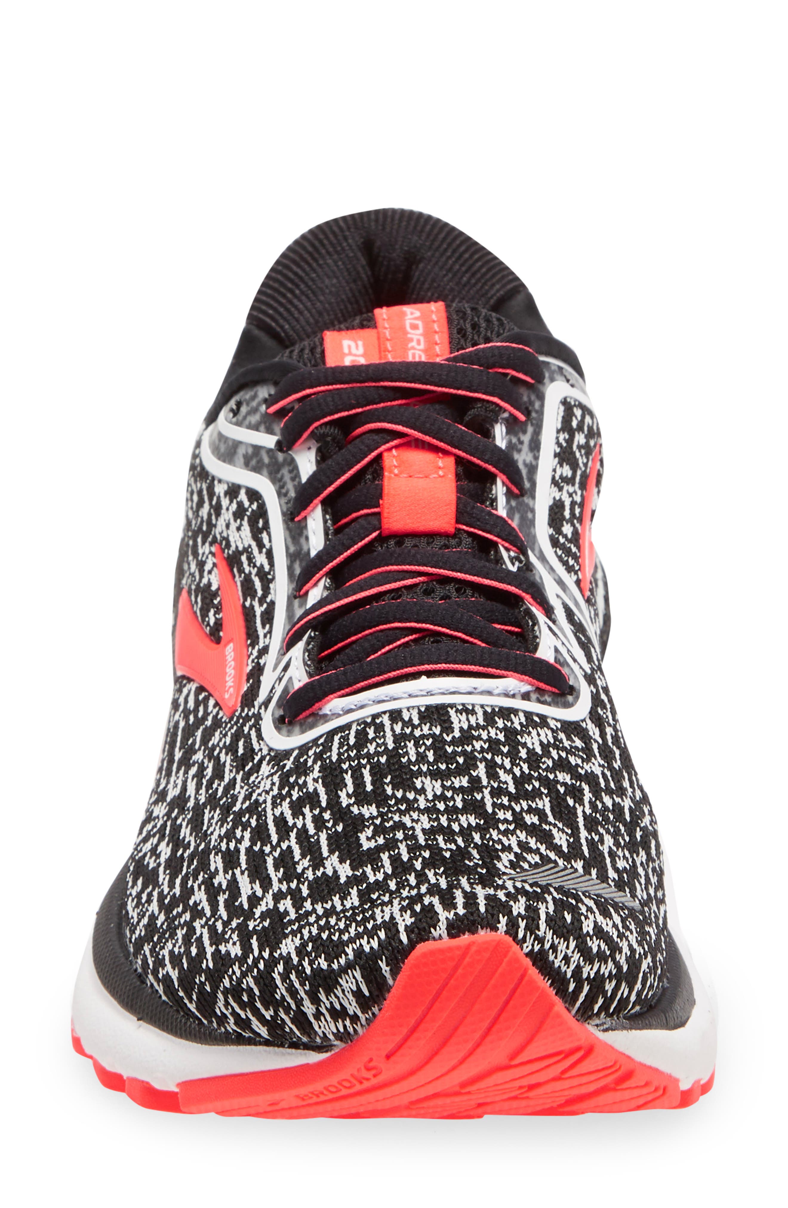 Adrenaline GTS 20 Running Shoe, Alternate, color, BLACK/WHITE/FIERY CORAL