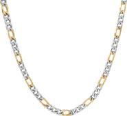 STEELTIME HMY JEWELRY Two-Tone Plated Figaro Chain Necklace