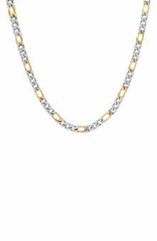 STEELTIME HMY JEWELRY Two-Tone Plated Figaro Chain Necklace