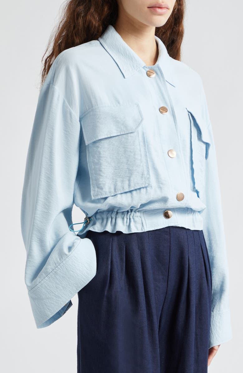 Ramy Brook Chelsea Snap-Up Jacket, Alternate, color, Crystal Blue