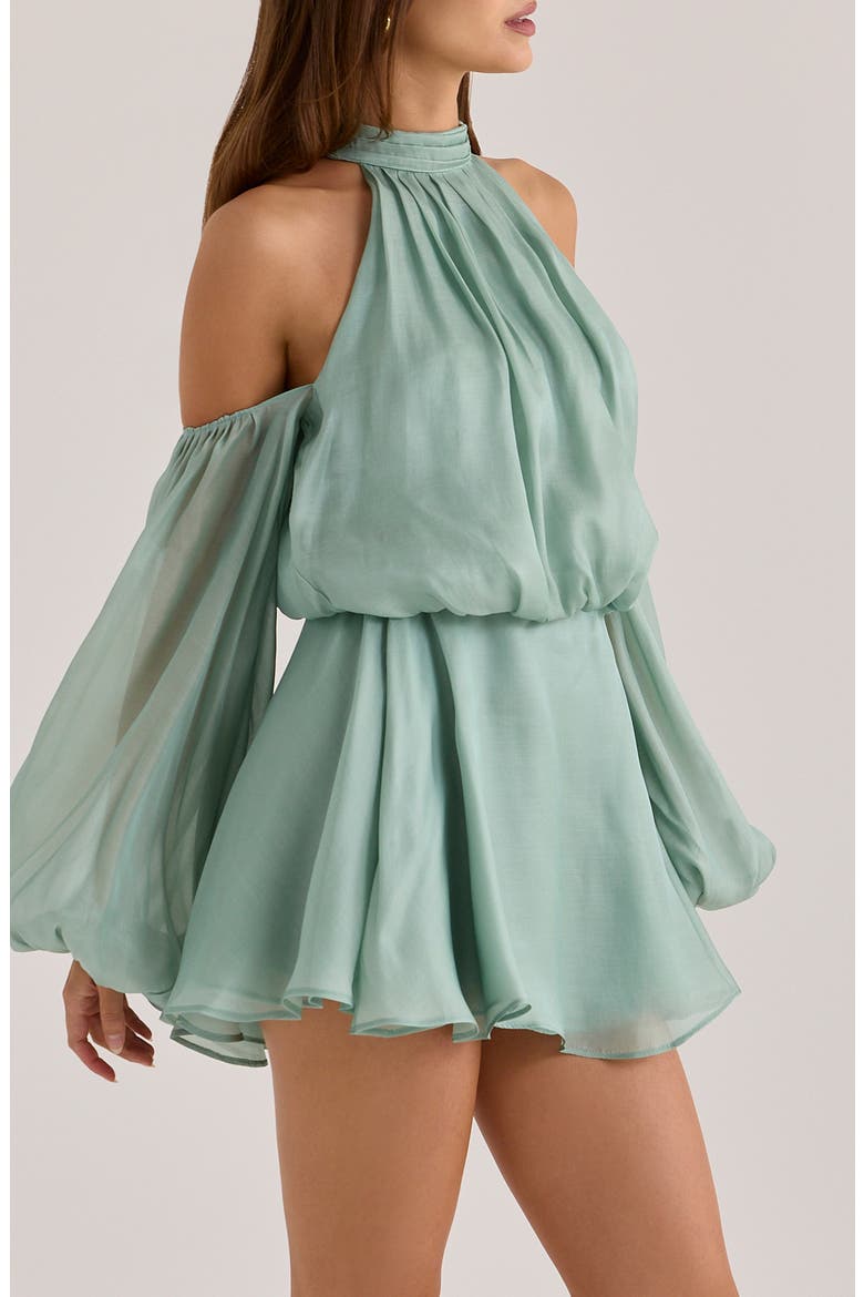 Chantelle Jade Appliqué Organza Gown, Alternate, color, JADE