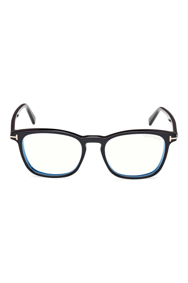 52mm Square Optical Glasses, Main, color, BLACK ECO / T LOGO