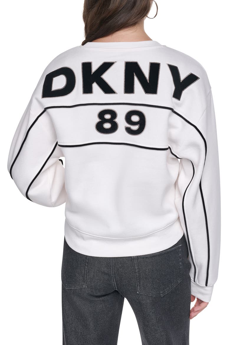 Velvet Logo Cotton Blend Sweatshirt, Alternate, color, IVORY