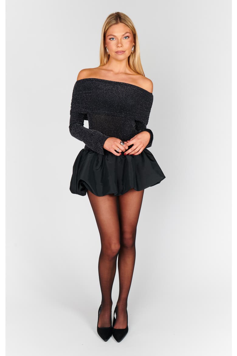 Charlize Mini Dress, Alternate, color, Black Dancing Queen Shine