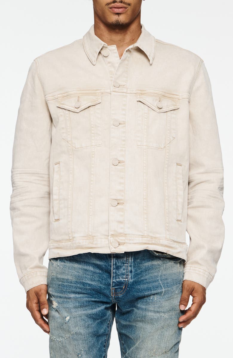 PURPLE BRAND Embossed Denim Trucker Jacket, Main, color, 
