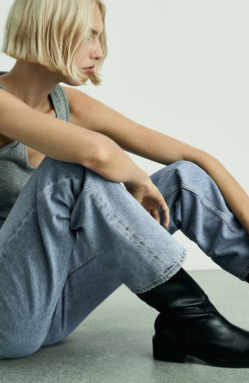 Mango Matilda Medium-rise Straight-fit Jeans Light Blue In Medium Blue