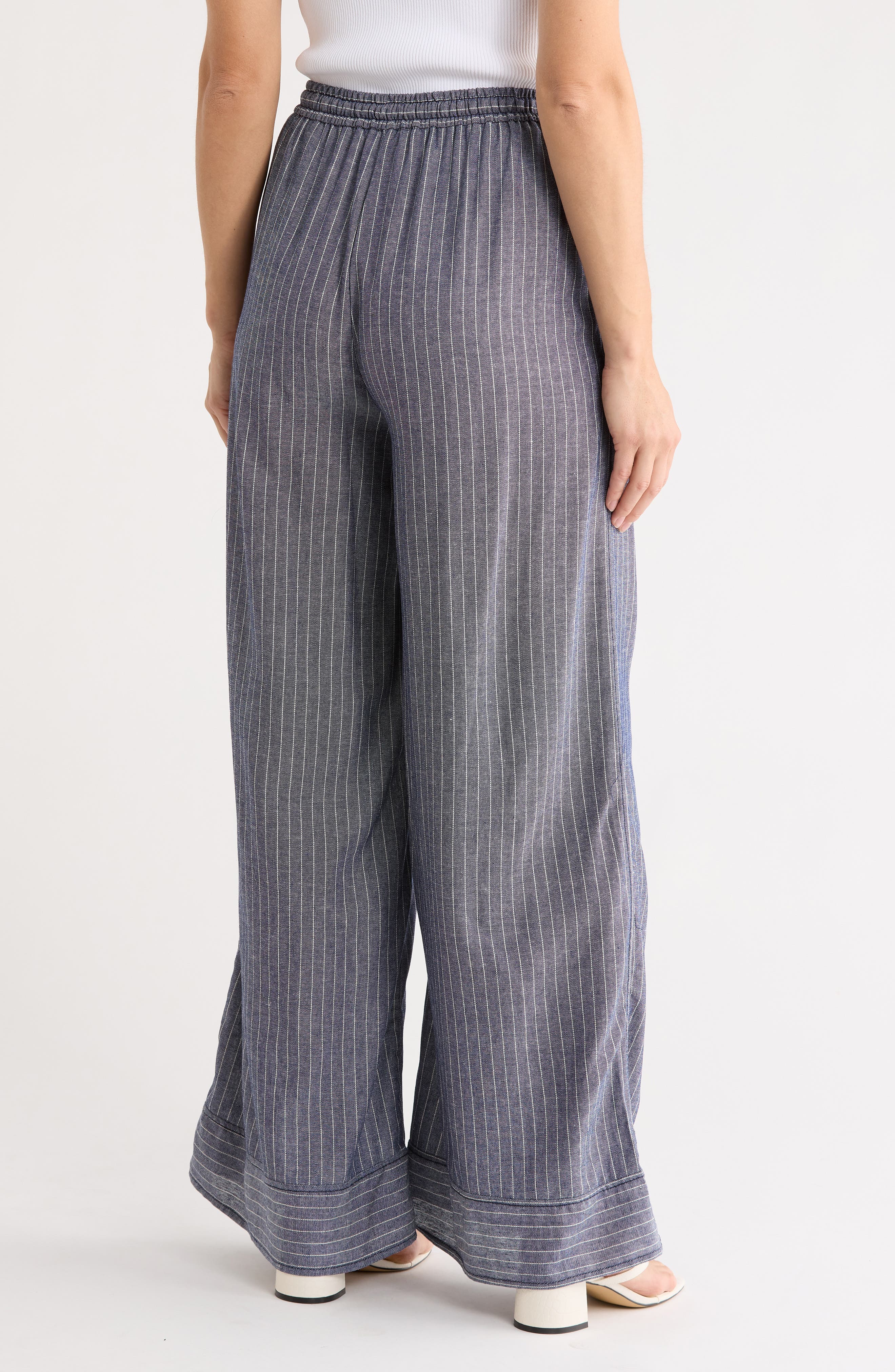 Stripe Wide Leg Pull-On Pants - image 4