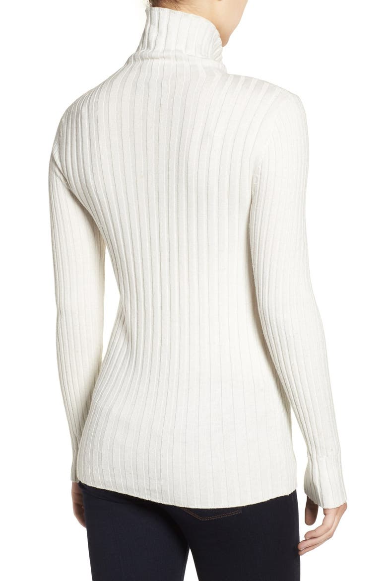 Ribbed Long Sleeve Turtleneck Top, Alternate, color, IVORY CLOUD