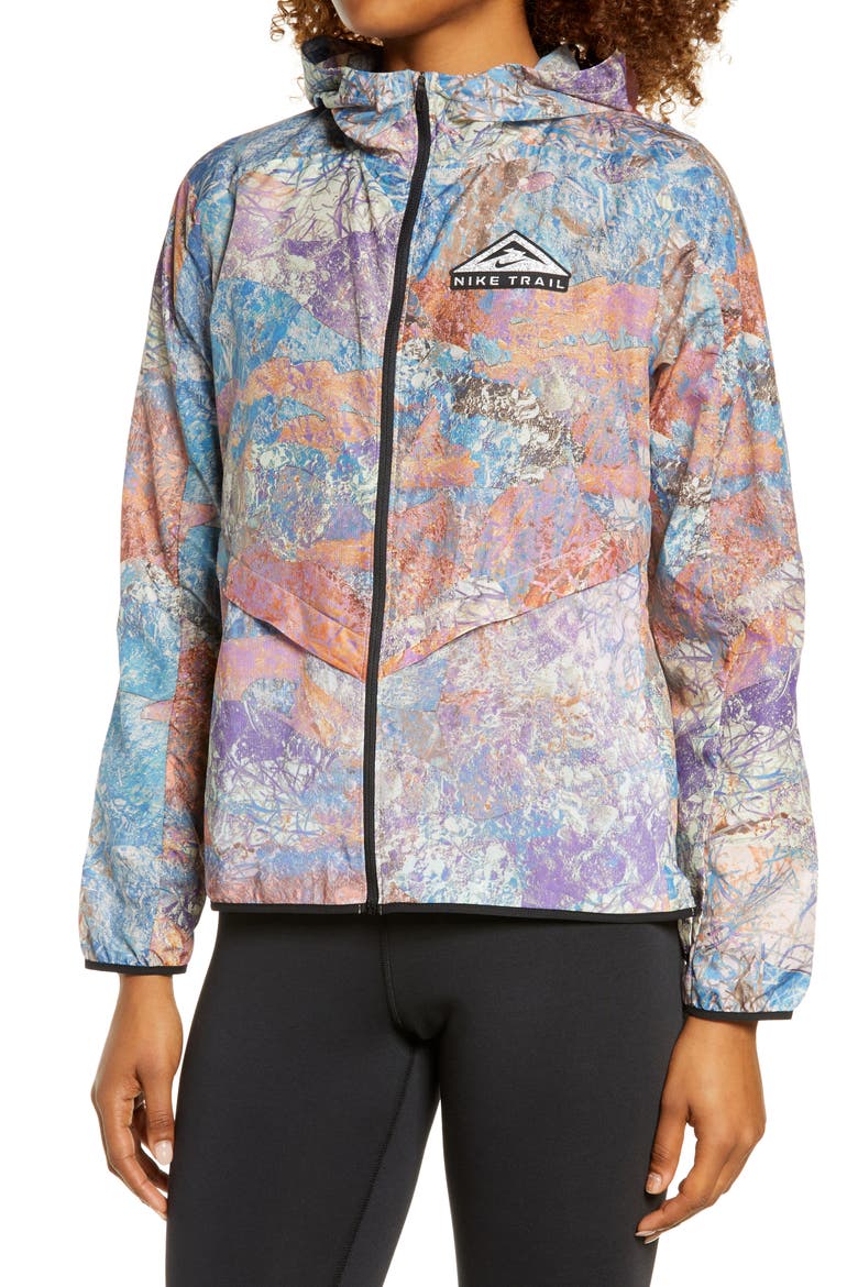 Packable Trail Windrunner Jacket, Alternate, color, BLUE LAGOON/ BLACK