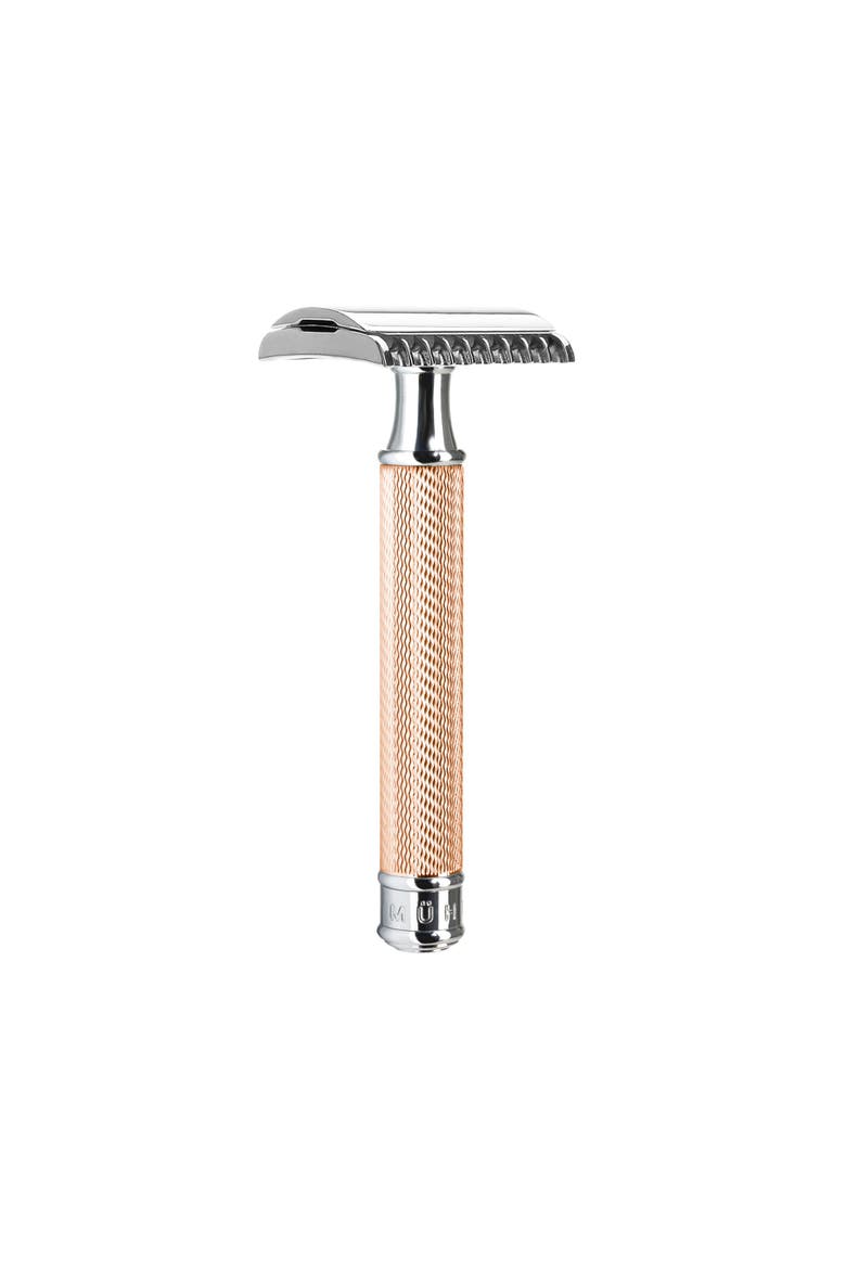 Traditional Rose Gold Safety Razor - Open Comb, Main, color, Rose Gold