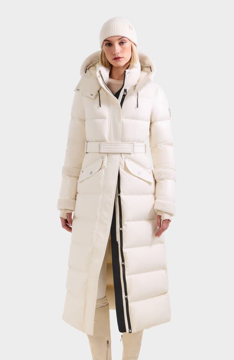 Audrey Maxi Down Puffer with Faux Shearling Trim
