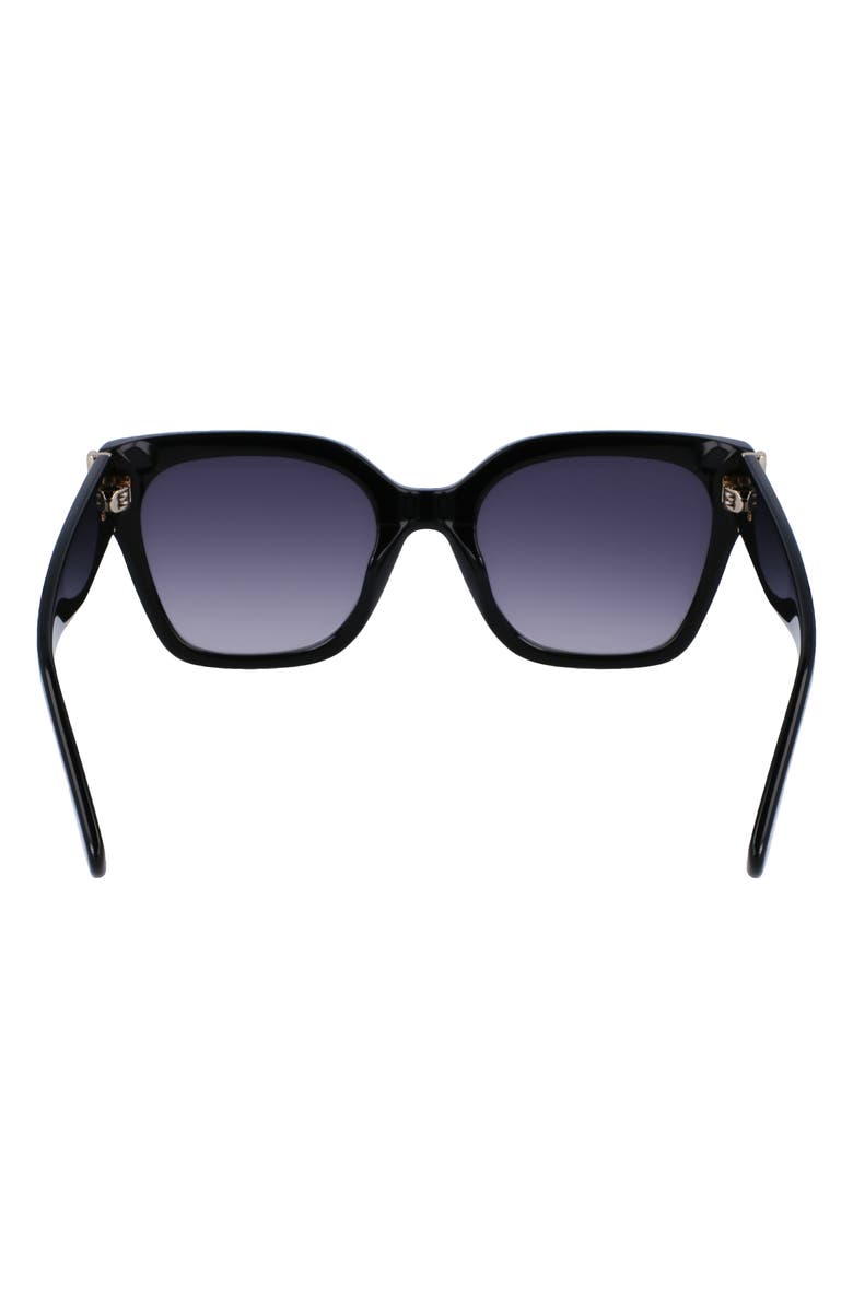 Longchamp 55mm Rectangular Sunglasses, Alternate, color, Black