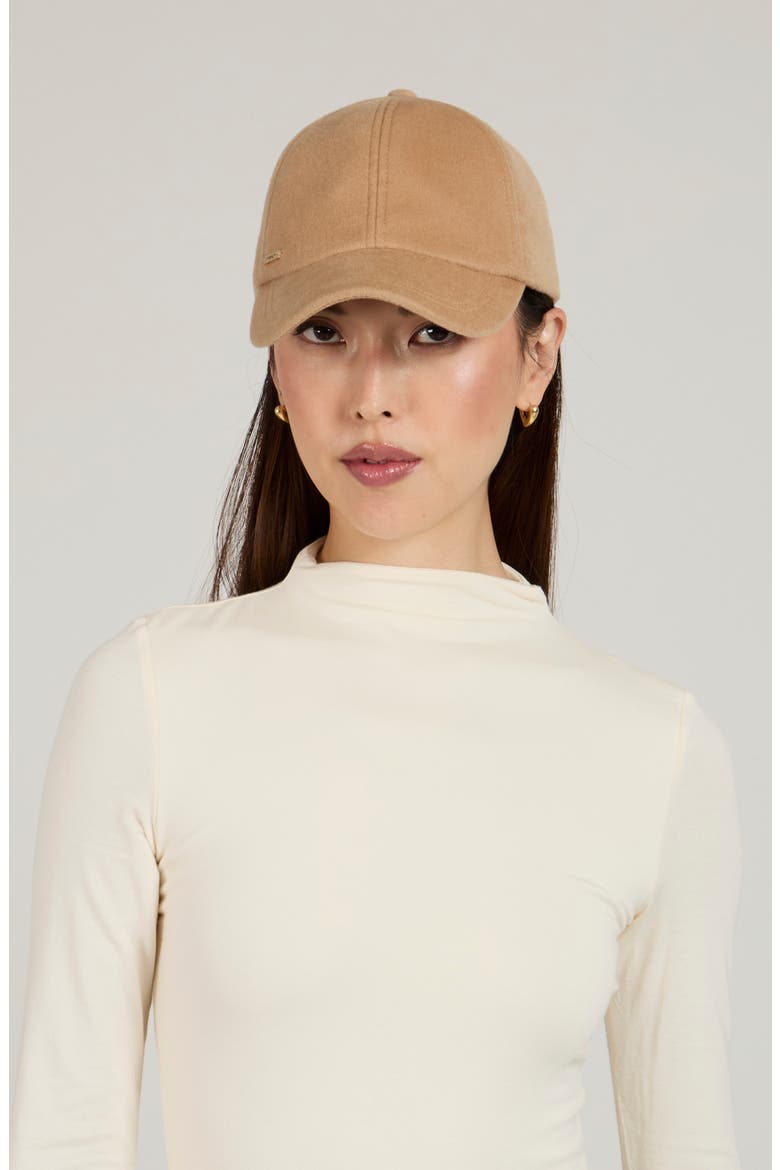 Lo Cashmere Baseball Cap, Alternate, color, CAMEL