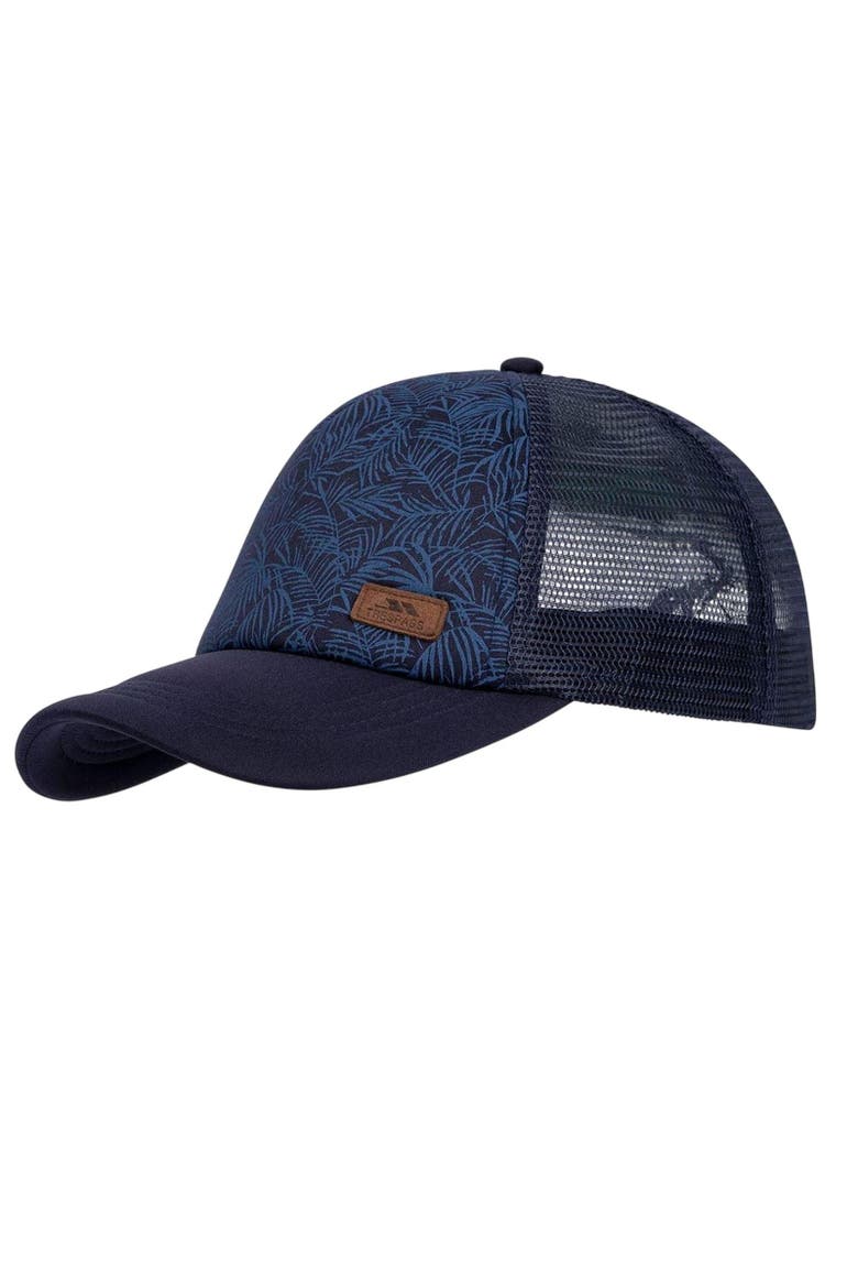Alida Leaf Print Trucker Hat, Alternate, color, Blue