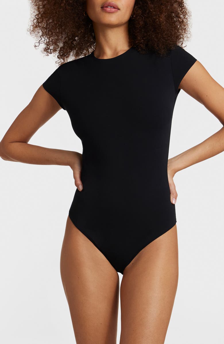 Commando Butter Luxe Cap Sleeve Bodysuit, Main, color, Black