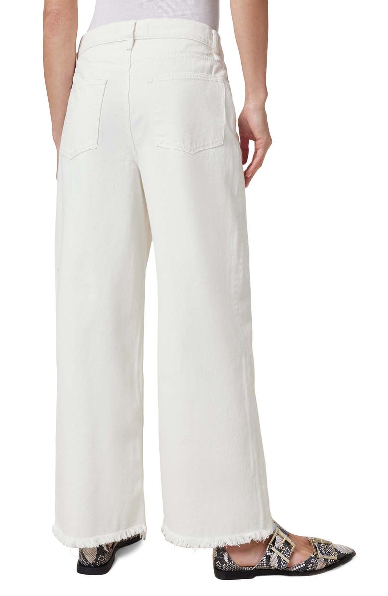 AllSaints Aki Crossover Fringe Hem Wide Leg Jeans, Alternate, color, Chalk White