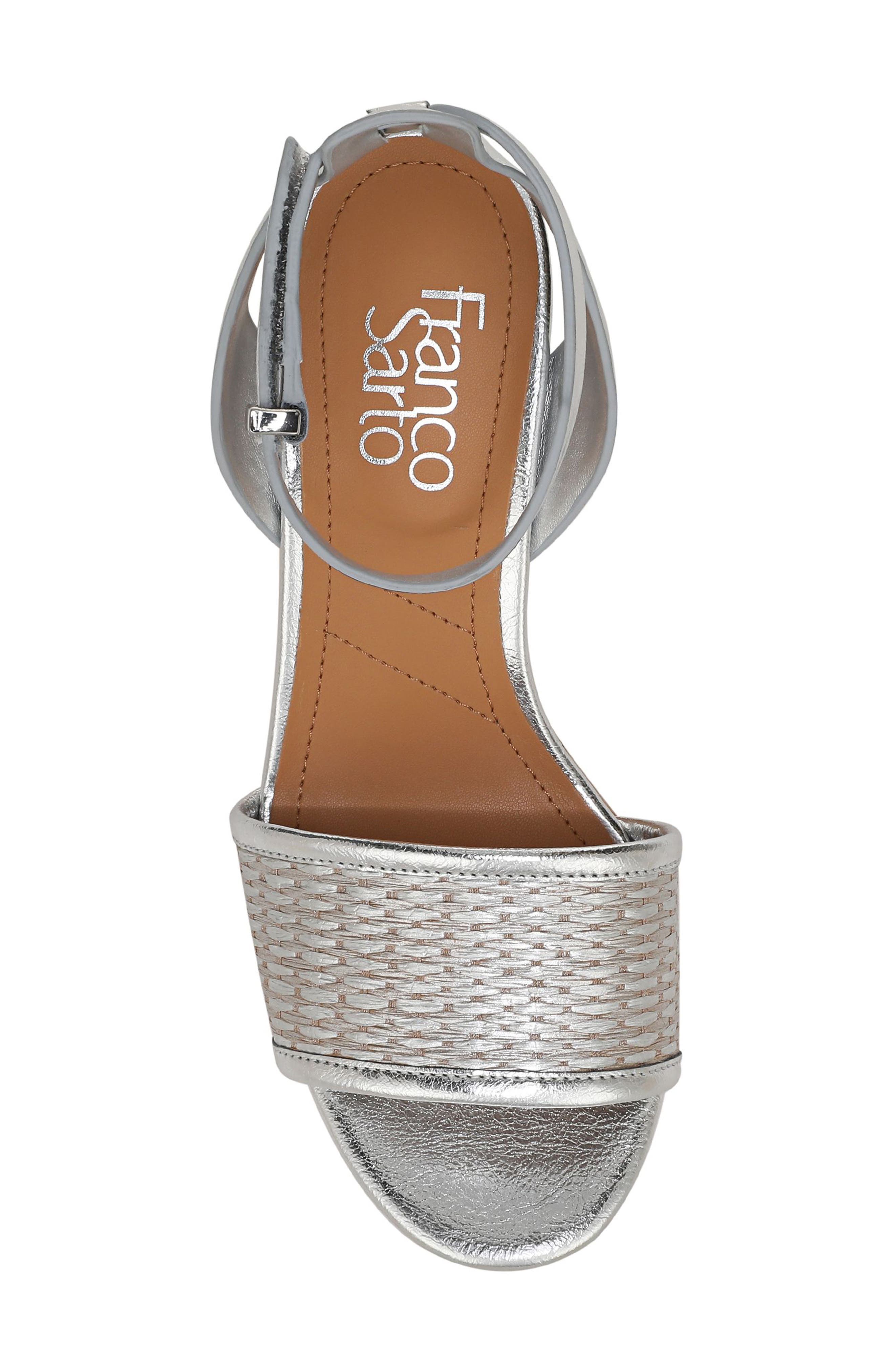 Franco Sarto Celeste Wedge Sandal, Alternate, color, Silver