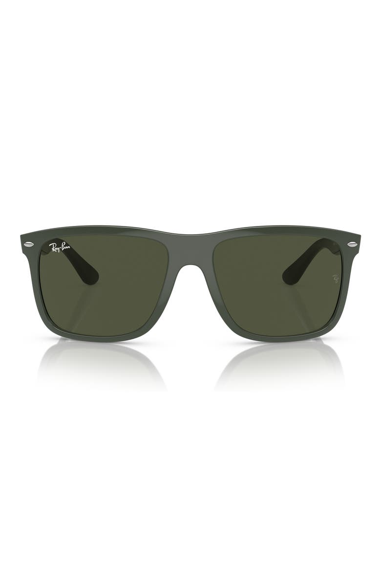 60mm Boyfriend Two Square Sunglasses, Main, color, GREEN