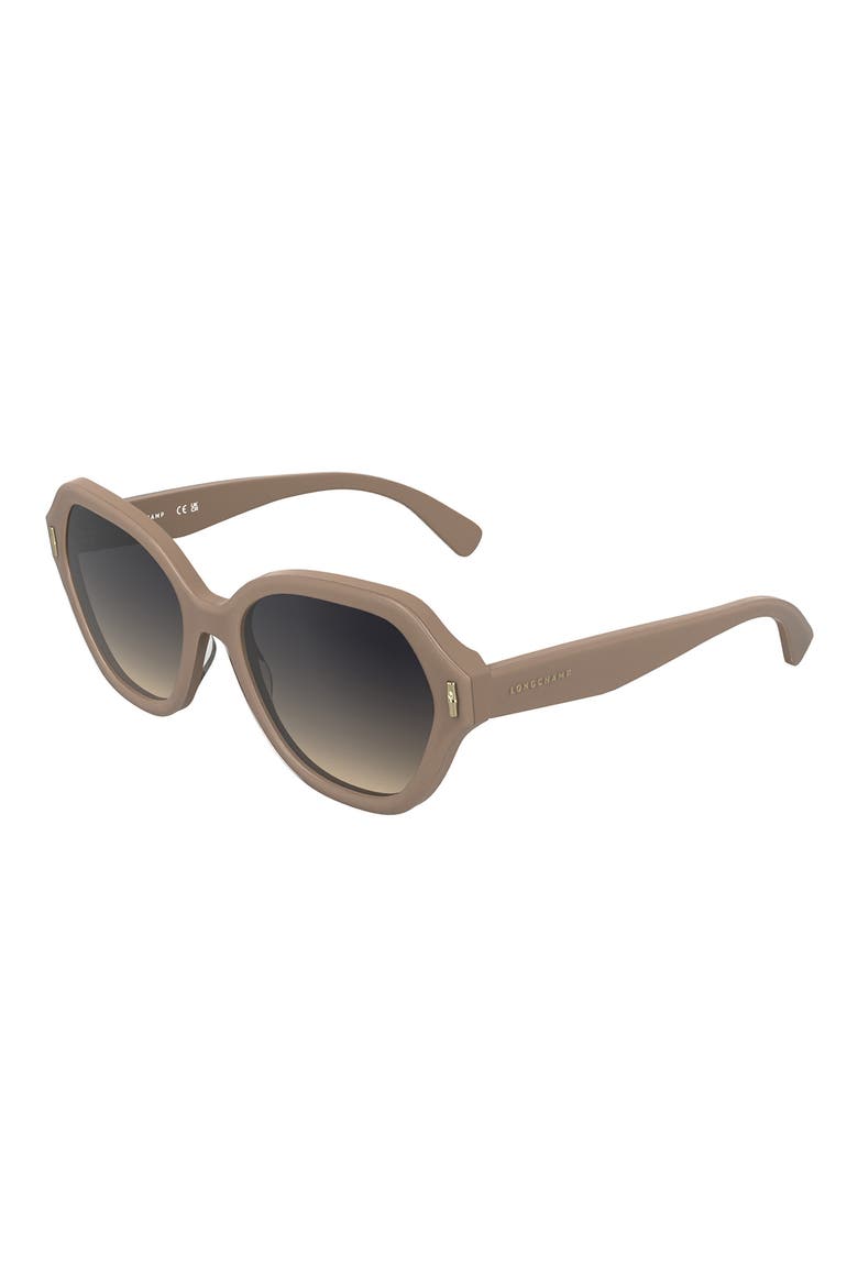 Roseau 56mm Gradient Modified Rectangular Sunglasses, Alternate, color, BEIGE