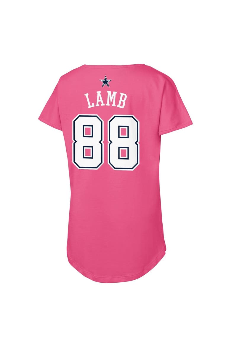 Girls Youth CeeDee Lamb Pink Dallas Cowboys Player Name & Number T-Shirt, Alternate, color, Pink