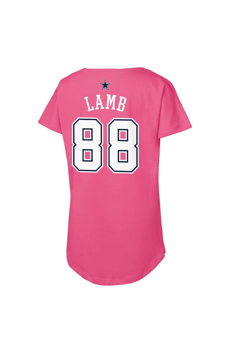 Outerstuff Girls Youth CeeDee Lamb Pink Dallas Cowboys Player Name & Number T-Shirt, Alternate, color, Pink