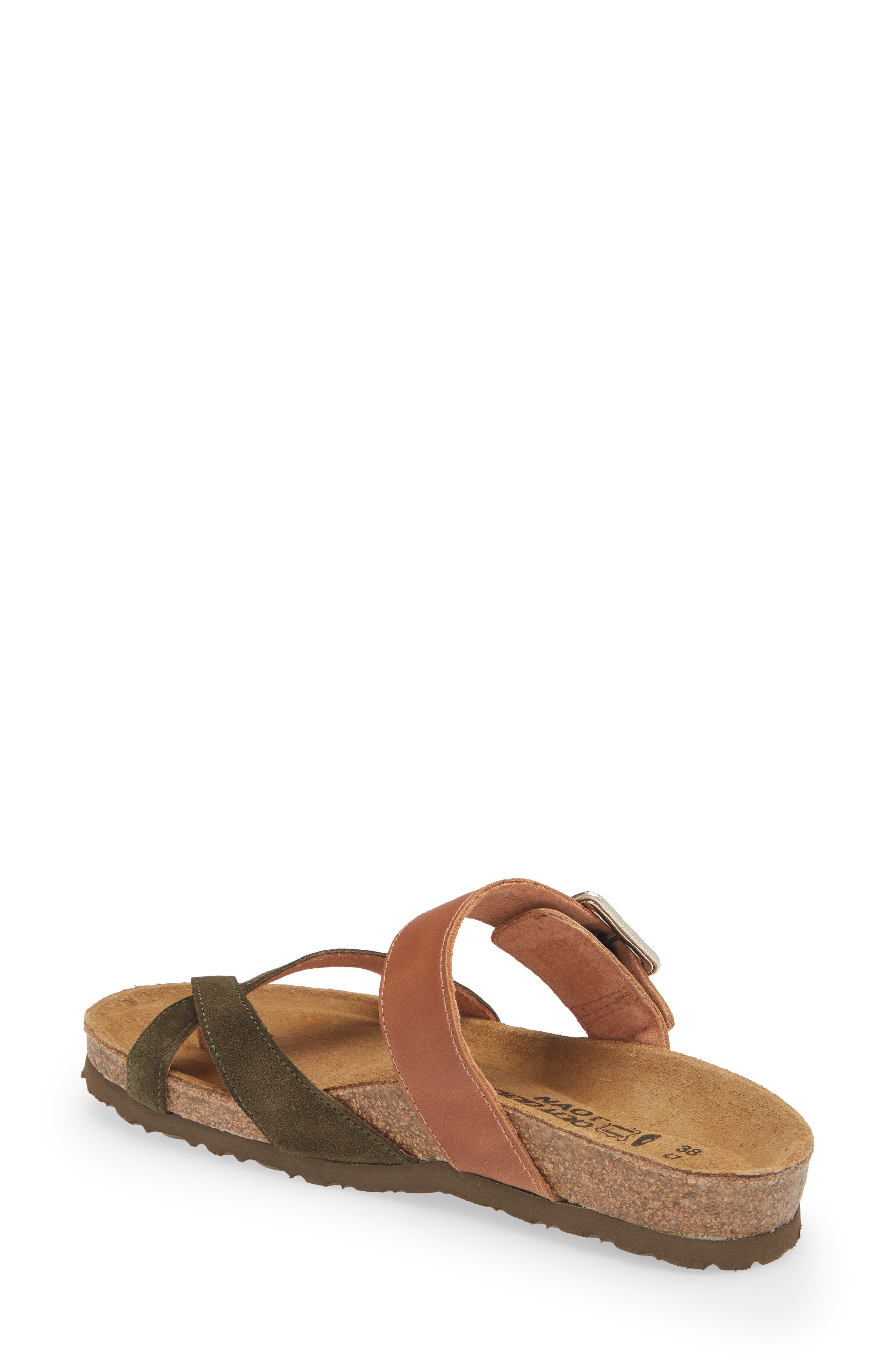 Fresno Slide Sandal, Alternate, color, LATTE BROWN/ OILY OLIVE