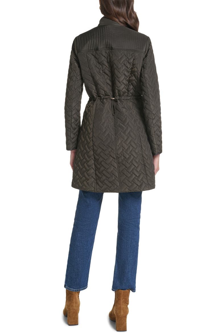 Signature Quilted Stand Collar Jacket, Alternate, color, OLIVE