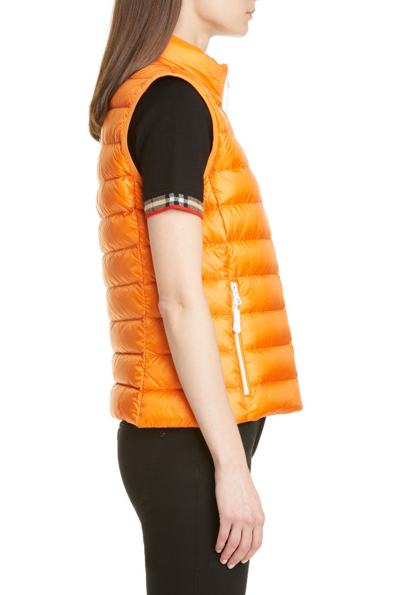 Darlington Logo Print Down Puffer Vest, Alternate, color, BRIGHT ORANGE