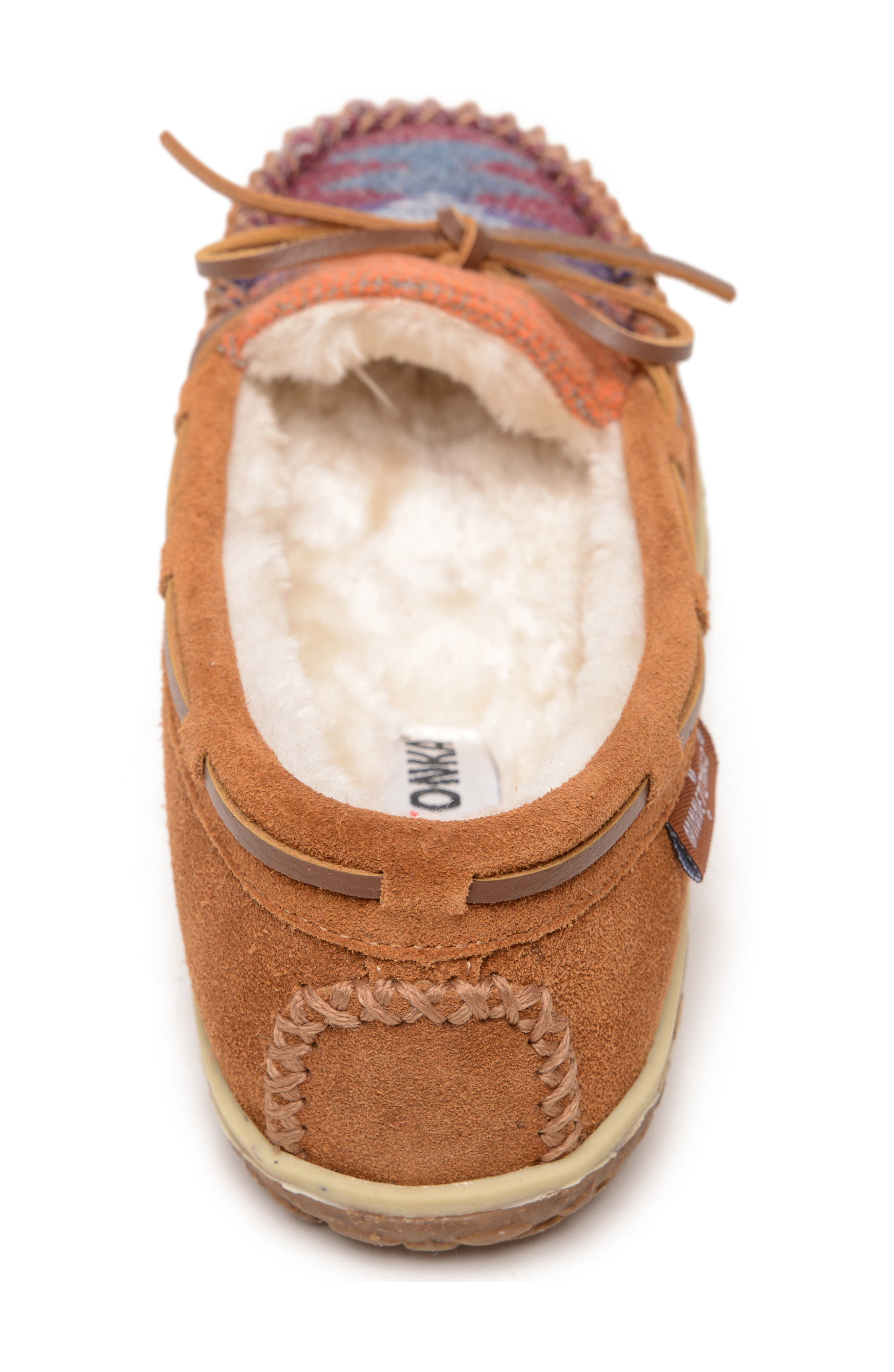 Tilia Faux Fur Lined Slipper, Alternate, color, BROWN MULTI