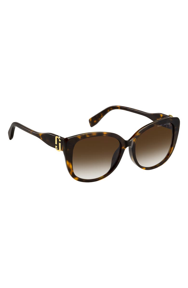 Marc Jacobs 57mm Gradient Cat Eye Sunglasses, Alternate, color, Havana/ Brown