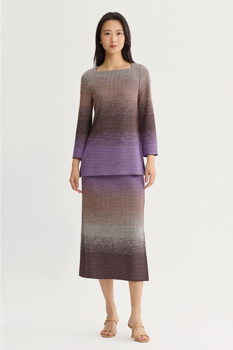 Ombre Jacquard Knit Tunic, Alternate, color, Sunset Purple/Dark Umber