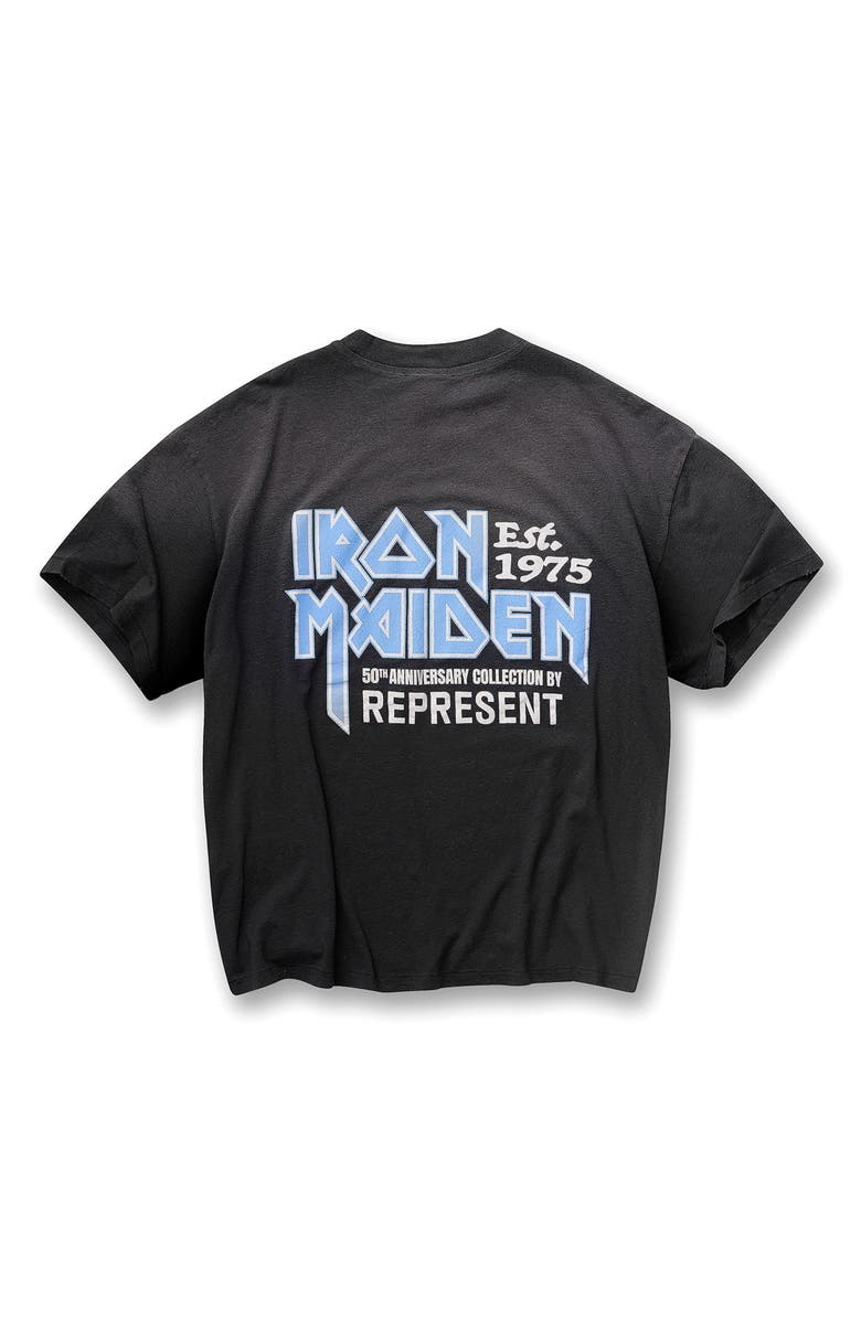 Represent Iron Maiden Anniversary Graphic T-Shirt, Alternate, color, Stained Black