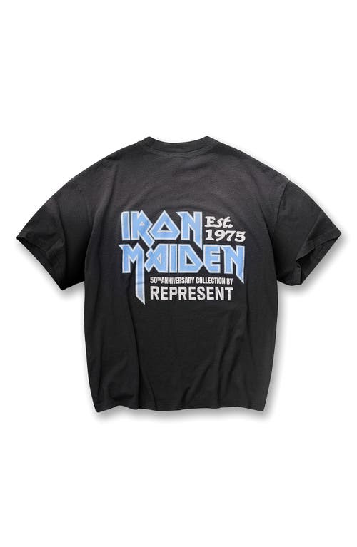 Represent Mens Stained Black Relaxed-fit Graphic-print Cotton T-shirt Xxl In Black