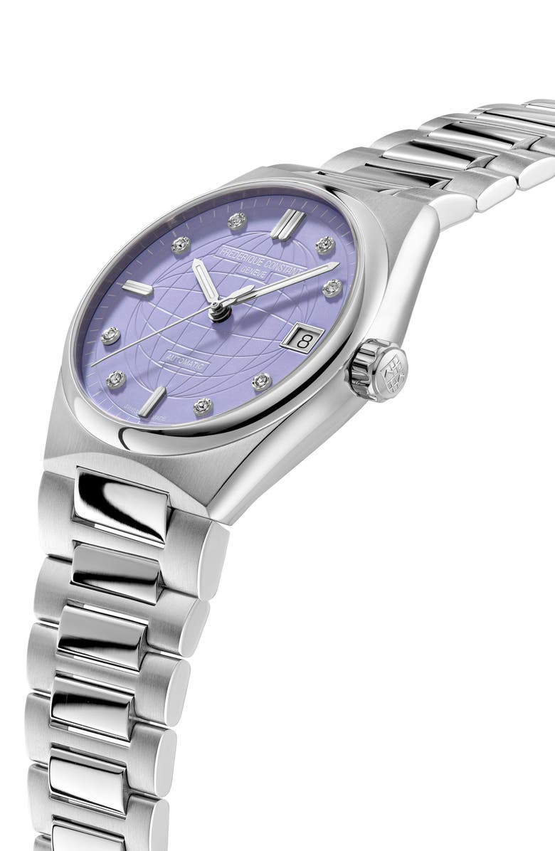 FREDERIQUE CONSTANT Highlife Diamond Automatic Bracelet Watch, 34mm, Alternate, color, Silver-Tone